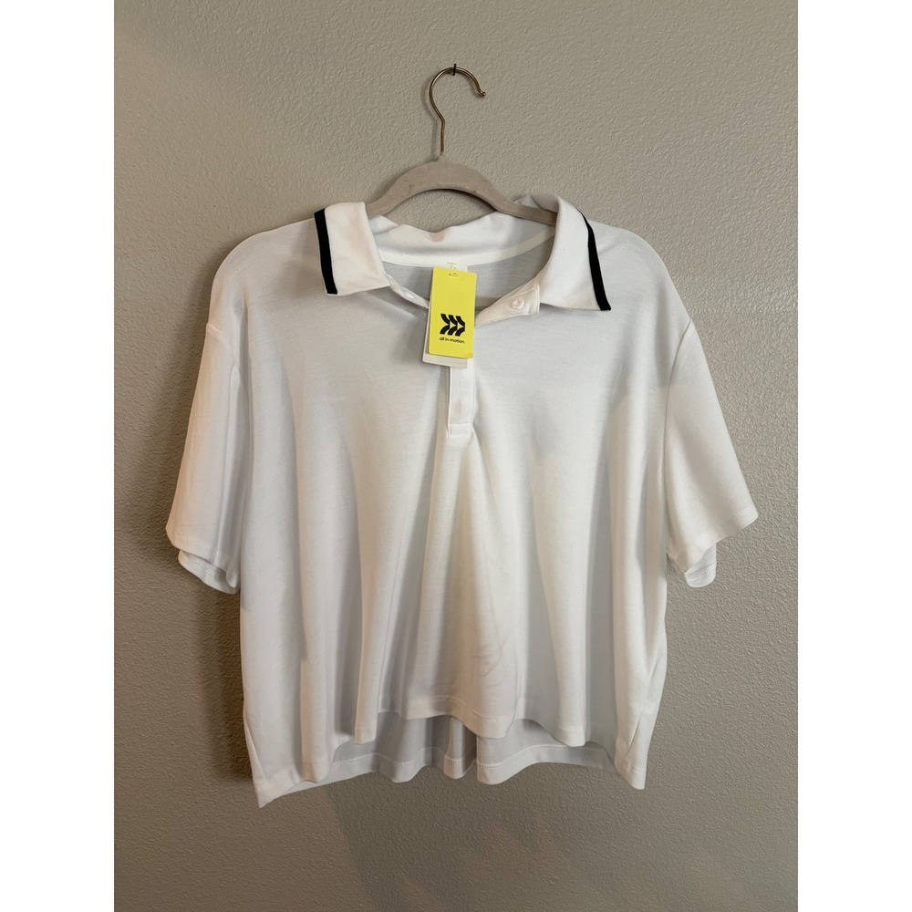 All In Motion Womens XXL Polo Tee Shirt Short Sleeve White Athletic 214 07 8049